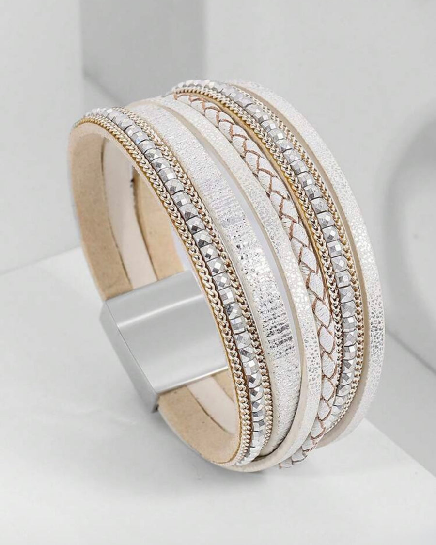 Chic White Leather Bracelet