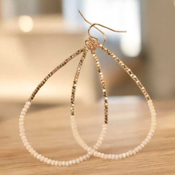 Cream Tear Drop earrings