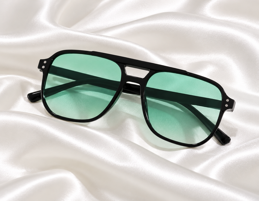 Black Frame Sea-foam Green/ Blue