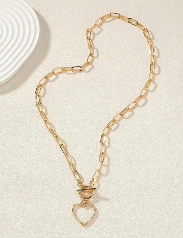 Open Heart Gold Chain Necklace
