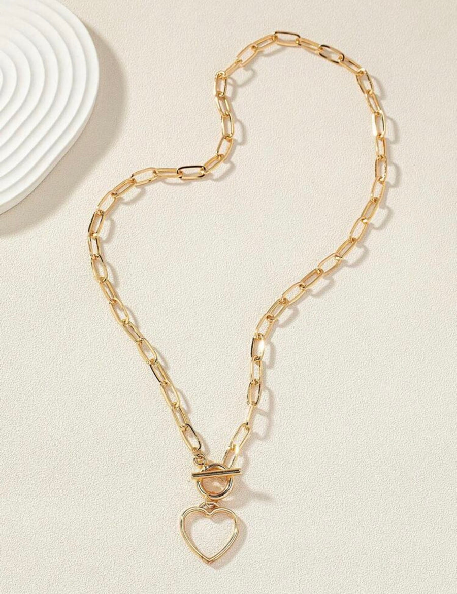Open Heart Gold Chain Necklace