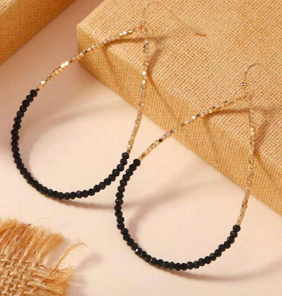 Boho Chic Black & Gold Earrings