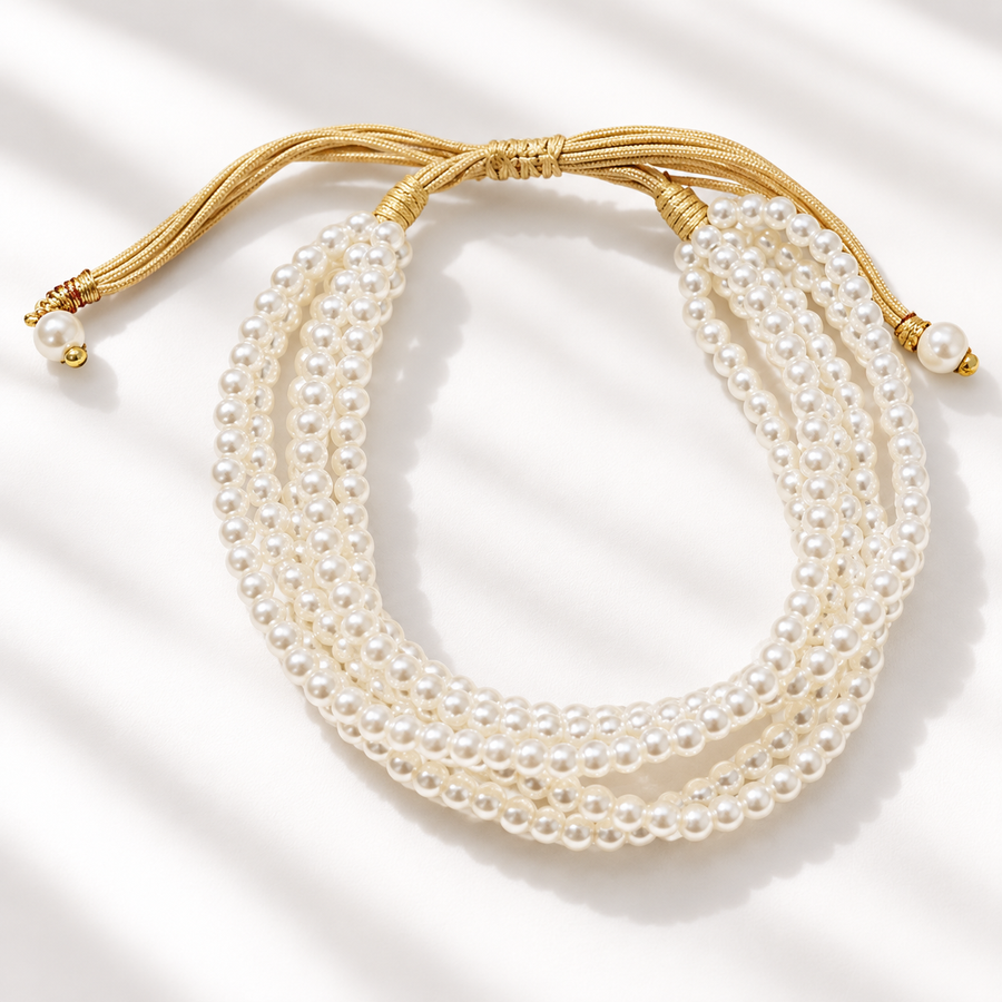 Vintage Boho Pearl Stack Bracelet