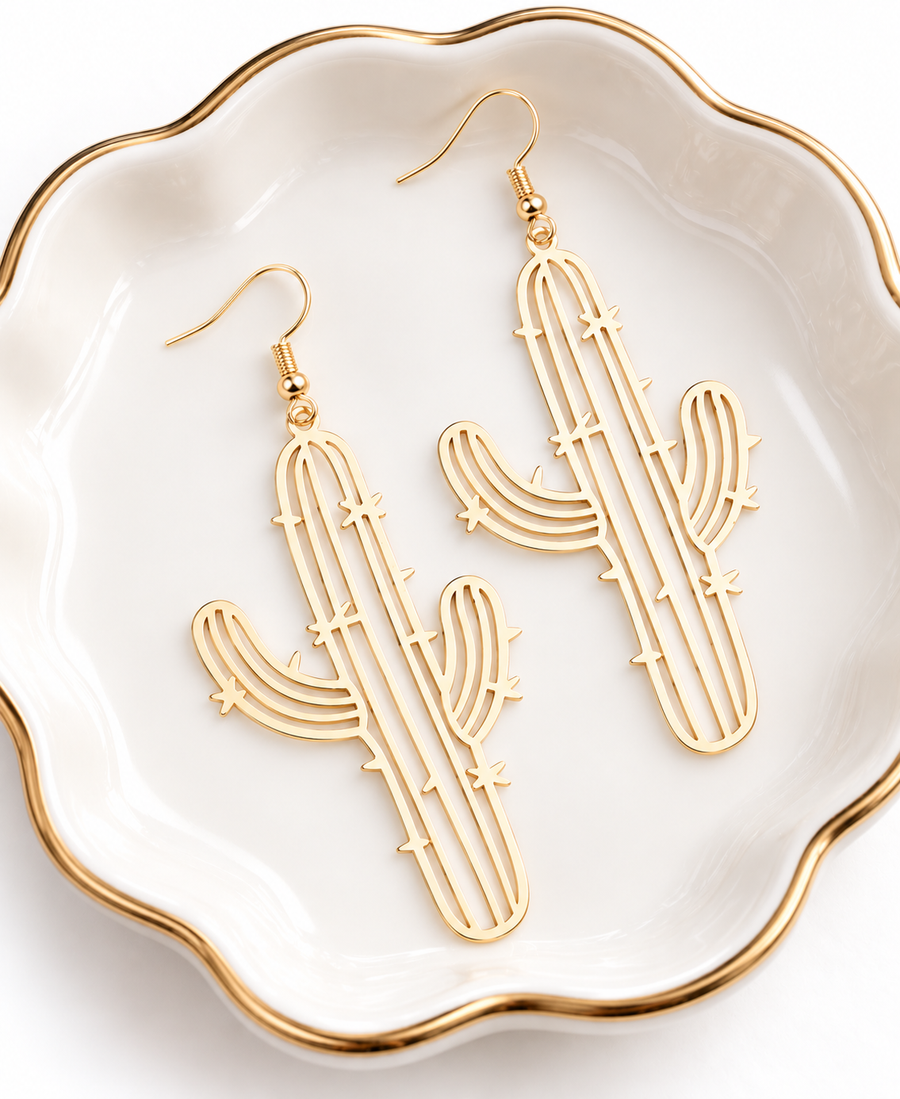 Cactus Gold Earrings