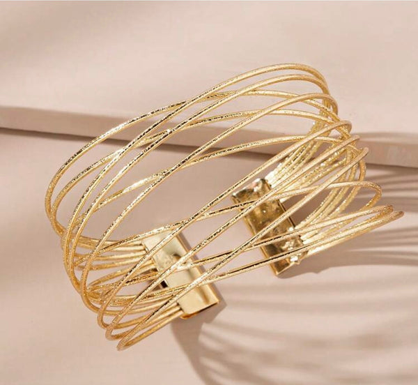 Textured Criss-Cross Bangle