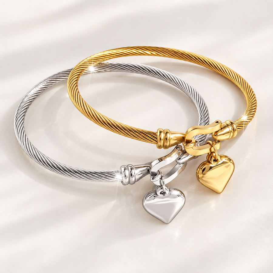 Sweetheart Silver Wire Bracelet